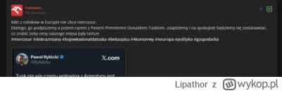 Lipathor - Nikt nie chce Mercosur, dlatego propagandzista pisowski Rybicki a ty za ni...