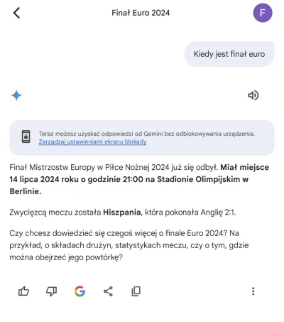 c3sunn - Jakis Mirek przed finałem dodał zrzut ekranu z AI googla. Czyli jednak żyjem...
