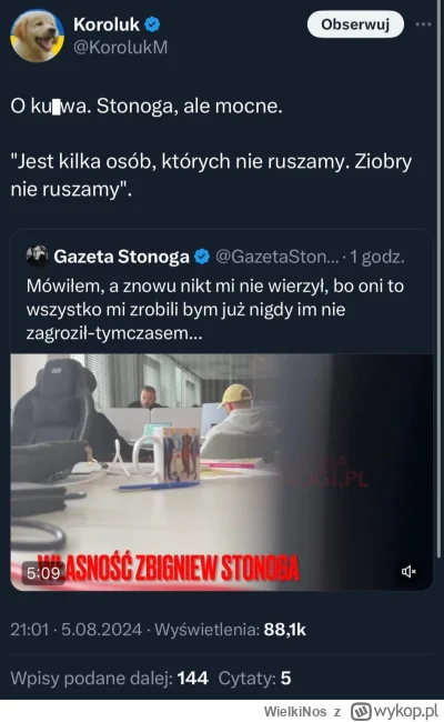 WielkiNos - Naczelny twitterowy lewak, który się śmieje z konfiarzy, że są głupi. On ...