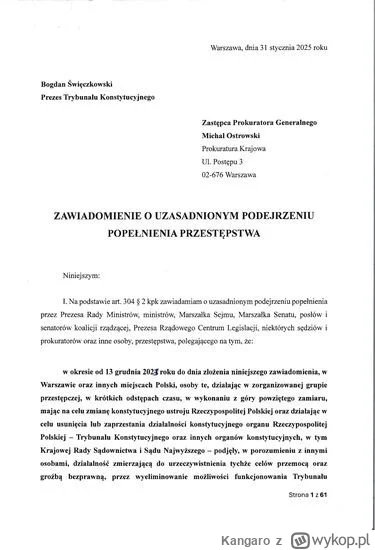 Kangaro - @janekplaskacz 
To zgłoszenie do prokuratury dotyczy okresu od 13 grudnia 2...
