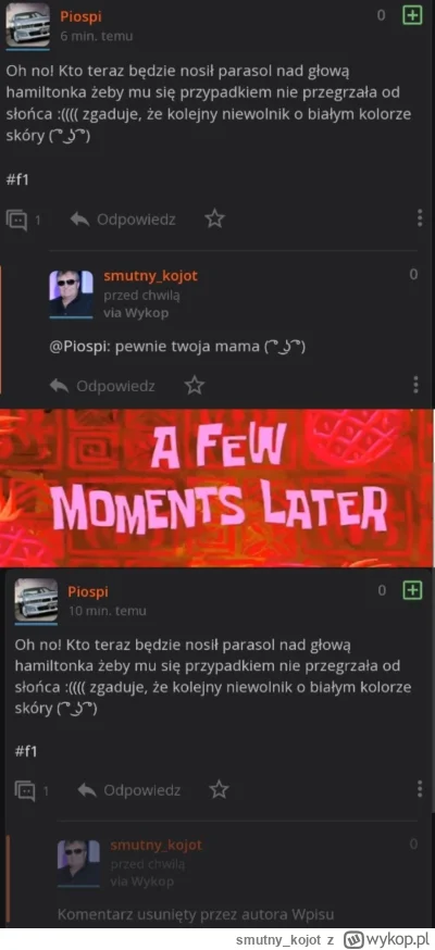 smutny_kojot - Taki wielki hejter, a psycha mu wysiada po jednym komentarzu, phi ( ͡°...