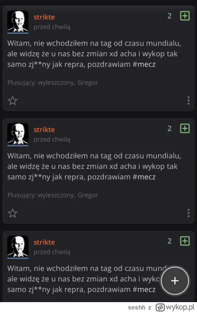 seshh - #!$%@? gościu 
#mecz