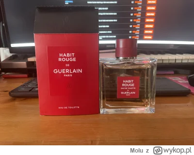 Molu - #perfumy

 Sprzedam przez olx paczkomat.

Habit Rouge EDT 99 ml bach 2B01 - 20...