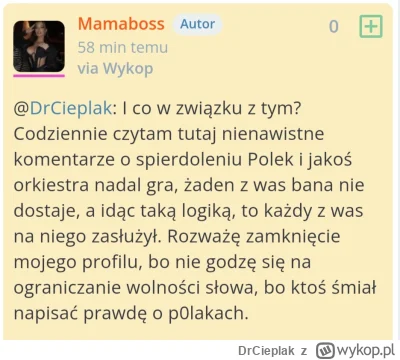 DrCieplak - Mamaboss rozważa usunięcie konta. #p0lka #przegryw