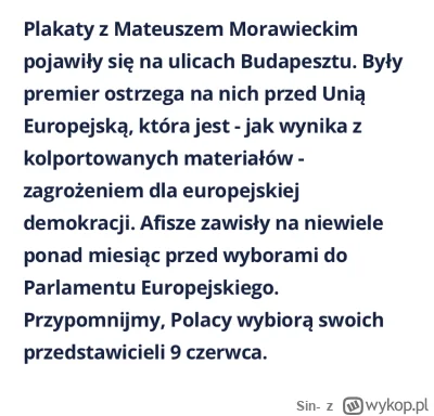 Sin- - PiS będzie startował do europarlamentu z Węgier? Dlaczego się wtrącają w polit...