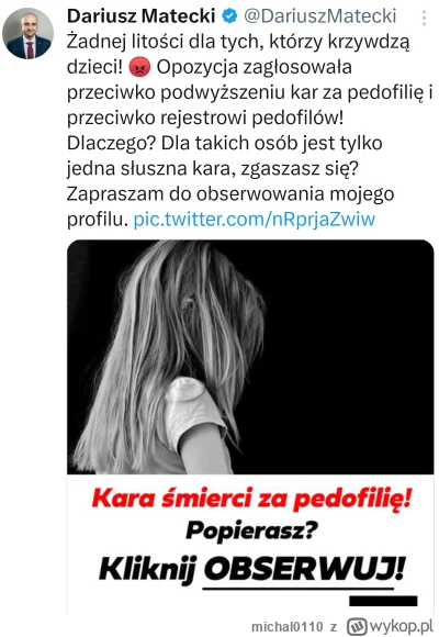 michal0110 - Ale takie coś z rąk polityka PiSu?
Chce zabijać księży, to bym się nigdy...