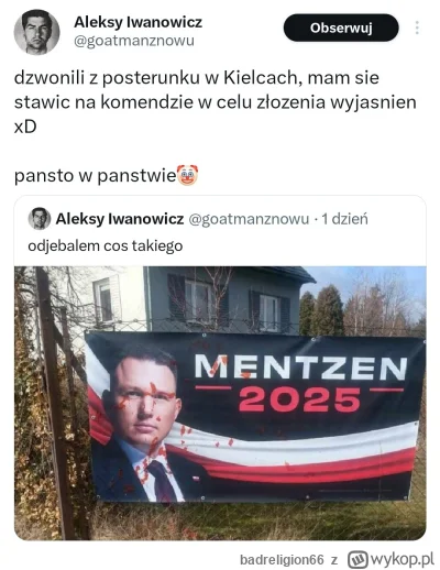 badreligion66 - #polityka Chłop zniszczył baner Sławka, pochwalił się tym na Twitterz...