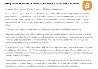 neverwinternights - Spółka Trump Media posiada BTC warte obecnie ponad 2 miliardy dol...