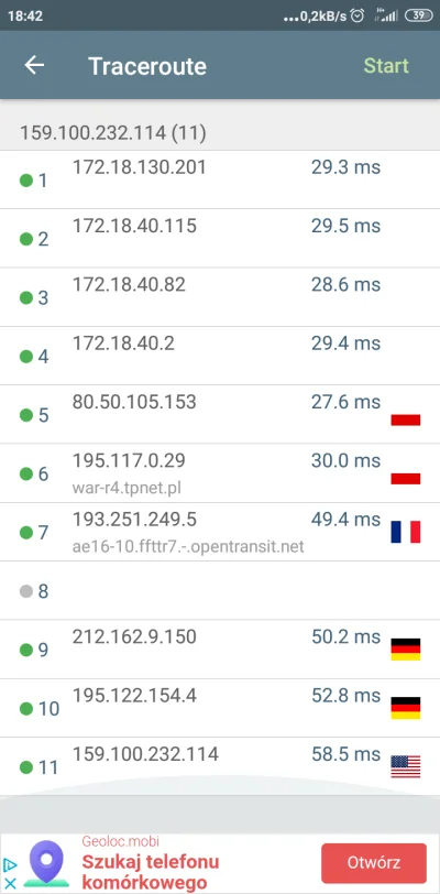 ten-nowy - i traceroute mobilnie Orange