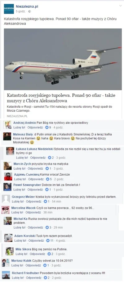saakaszi - Czytelnicy niezależnej.pl z wyrazami szacunku i współczucia dla rodzin ofi...