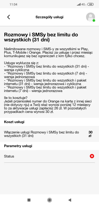 archi3 - @anthoris: pokaż jakie usługi masz aktywne w aplikacji mój Orange. Jesteś pe...