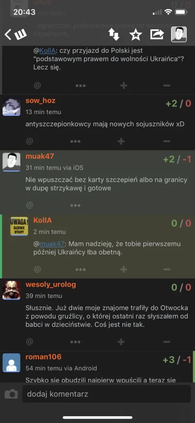 muak47 - @KollA: co taki miły nagle, już łba mi nie chcesz ucinać? Zaszczep się na wś...