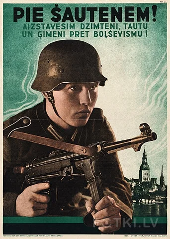 johanlaidoner - Niemiecki plakat w języku łotewskim zachęcający do wstępowania do łot...