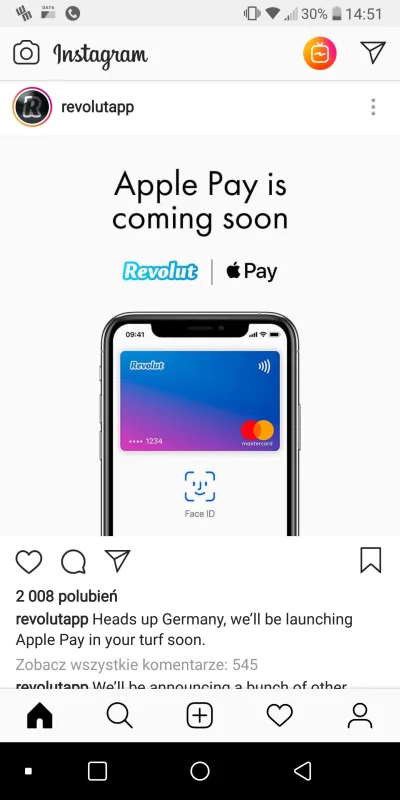 Marcinowy - Revolut będzie dodany w Apple Pay w 2019 :-)
#revolut #pieniadze #telefon...