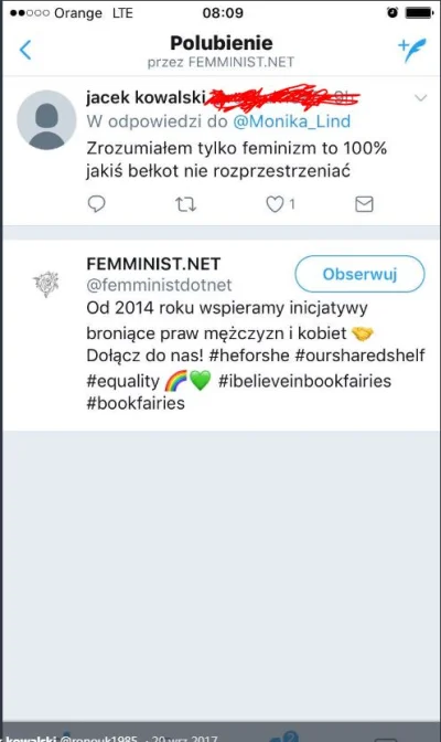 rnk16 - #feminazizm #twitter kiedyś takie polubienie dostałem