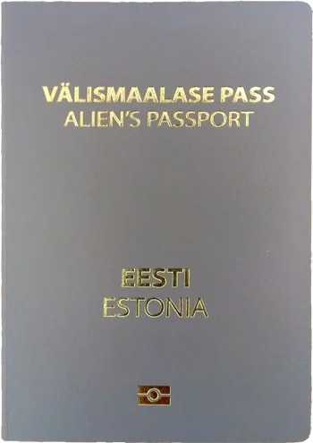 yrtk - Estoński paszport nie-obywatela/obcego (na zdjęciu). Kraje bałtyckie (Litwa, Ł...