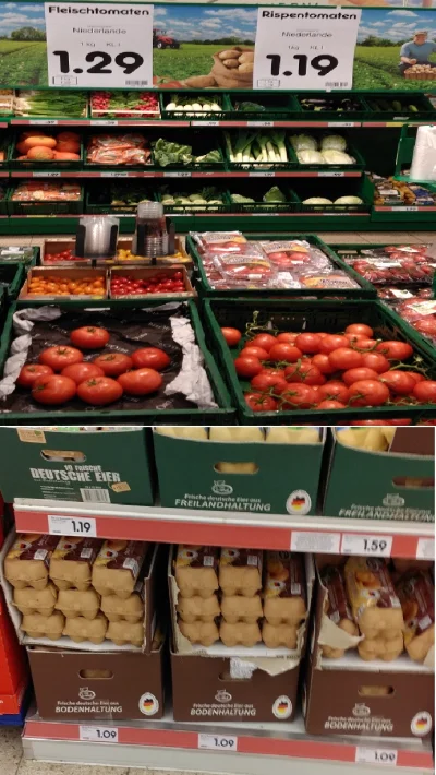 Konwerter - > jajka 2€ - ja kupuje za 1,19
pomidory 2,43€ - ja kupuje za 1,49

@wie...