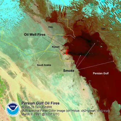 stahs - Podczas pierwszej wojny w zatoce wojska irackie podpaliły 613 szybów naftowyc...