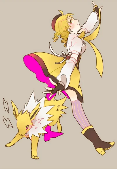 E.....a - #randomanimeshit #madokamagica #mamitomoe #pokemon #jolteon #crossover
3/8