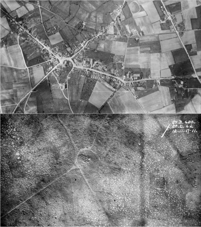 pazn - Zdjęcia lotnicze wioski Passchendaele przed i po III bitwie pod Ypres.
#histo...