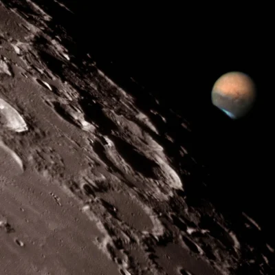 ntdc - Niesamowite zdjęcie Marsa wynurzającego się zza Księżyca podczas zakrycia, do ...