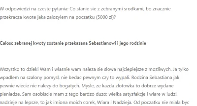 Zaid - Autor zbiórki wyraźnie napisał w treści zbiórki "Całość zebranej kwoty zostani...