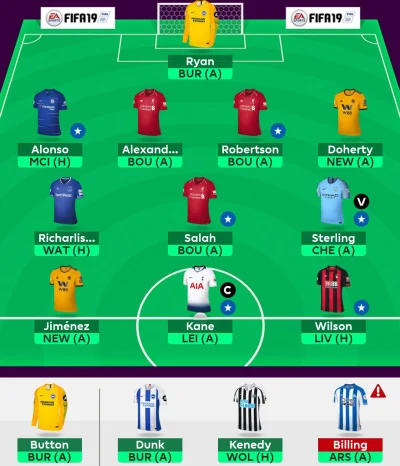 parachutes - 12:30 deadline. Idziemy na rzeź bez Auby. 
Oby Kane znów... #FPL #przypo...