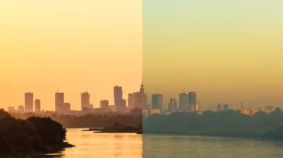 314otr - Zachód (po lewej) vs wschód (po prawej) w #Warszawa z mostu Siekierkowskiego...