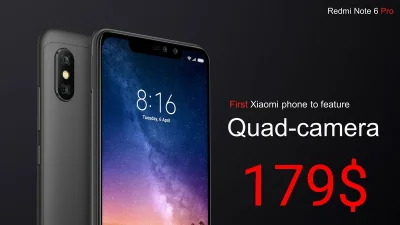 sebekss - Tylko 179$ za najnowszy telefon Xiaomi Redmi Note 6 Pro 3/32GB ( ͡° ͜ʖ ͡°)
...