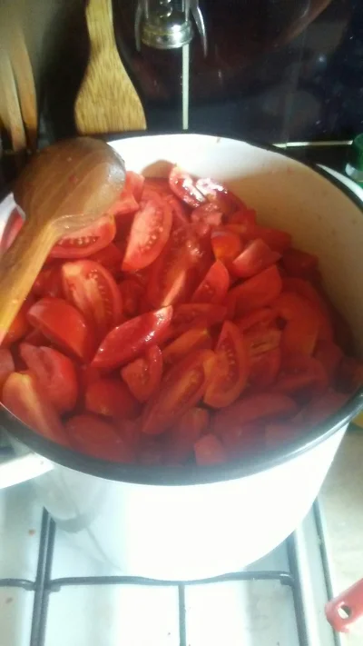 Pesa_elf - Kiedy inni pewnie wstają bo sobota ja sobie robię przecier pomidorowy. Pom...
