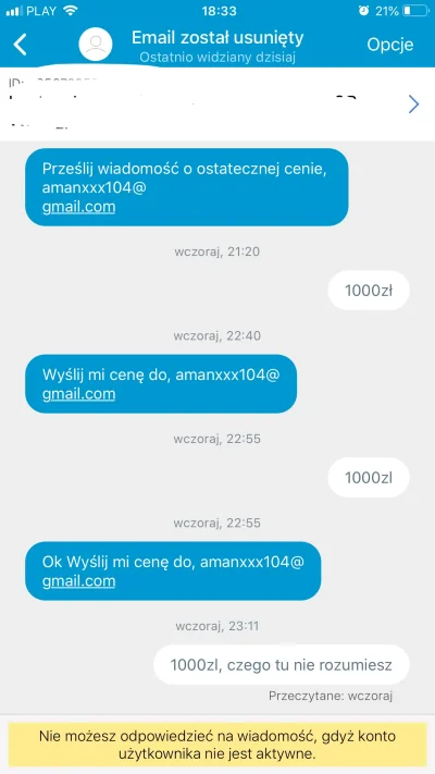 mile5 - Wystawiam produkt na OLX, dostaję takie wiadomości- z ciekawości? To jakaś no...