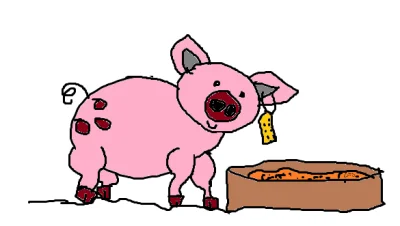 drzewnyzwierz - dzisiaj świnka uśmiechnięta, z klipsem na uszach, bo to eko świnka je...