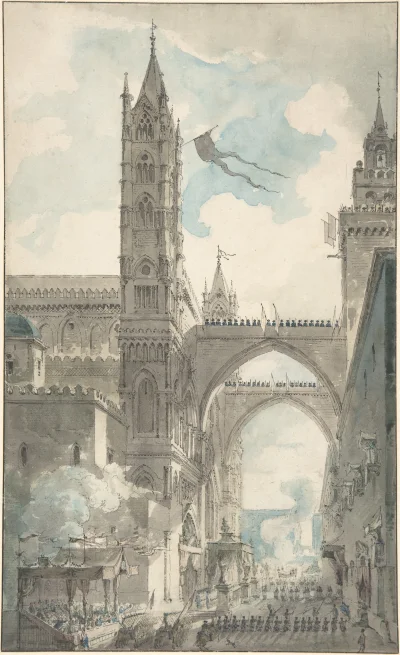 myrmekochoria - Louis Jean Desprez "Widok na katedrę w Palermo" XVIII wiek

Muzeum:...