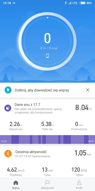 miboy - @rainhor: u mnie działa tak: wyłącz GPS, usuń dane aplikacji Mi Fit w Ustawie...