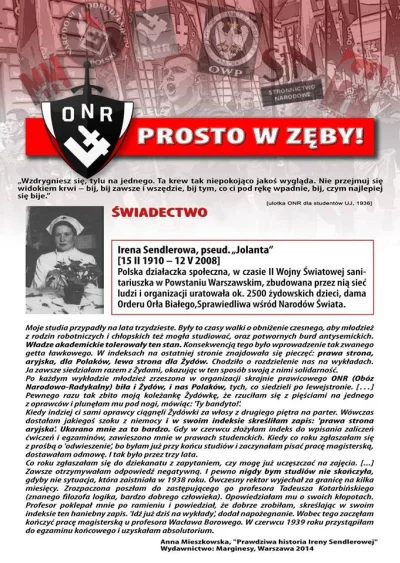 Andreth - Z mini-wystawy wczoraj pod UW.
#historia #onr #irenasendler #bekaznarodowc...