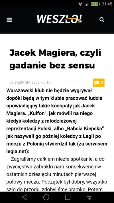 Majki87 - #legia #weszlo
Patrzta Mirki jakiego hita wyszperalem.