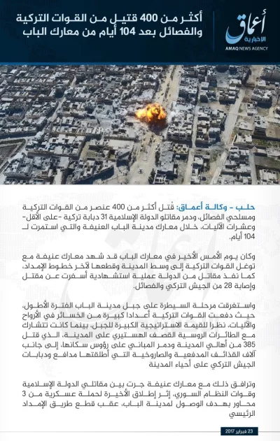 R.....7 - Państwo Islamskie straciło miasto Al-Bab po 104 dniach ofensywy Tureckiego ...