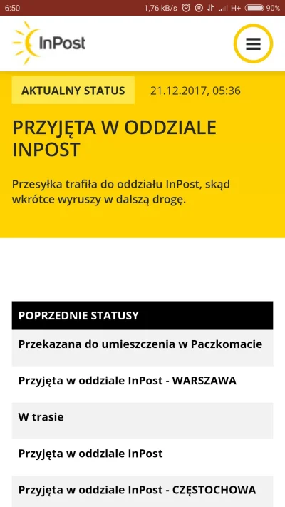 W.....c - O co tu chodzi? Wczoraj paczka była już u kuriera a dzisiaj wróciła? #inpos...