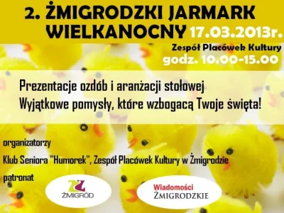 zmigrod - 3. Żmigrodzki Jarmark Wielkanocny już w niedzielę http://www.zmigrod.com.pl...