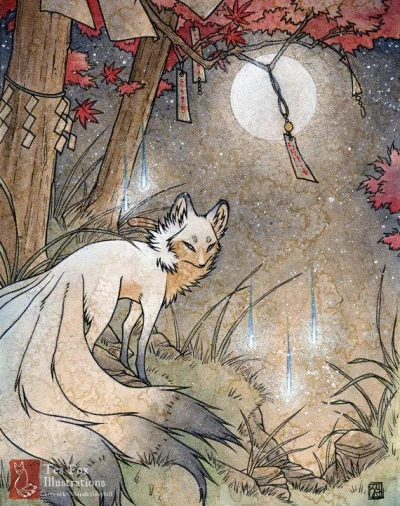 Utsuro - Kitsune (狐) Japońskie lisy, istoty te wiąże się z bogiem ryżu Inari, jedne z...