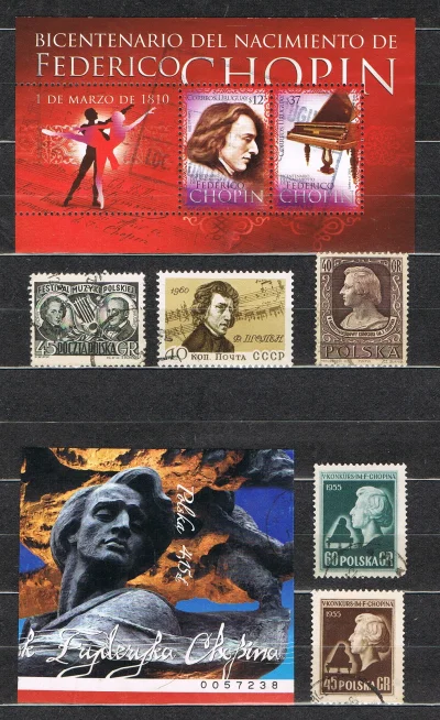 m.....3 - Fryderyk Chopin na znaczkach pocztowych.

Znaczki / bloczki do tematu "muzy...