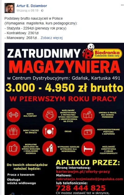 sezet11 - Niezłą gównoburze wywołał Dziambor tym wpisem, a wy co sądzicie, zarobki na...