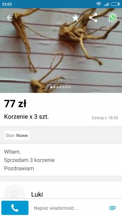 firmowyleser - #!$%@?, ktoś wie co to za korzenie? ( ಠಠ)

#olx #wtf