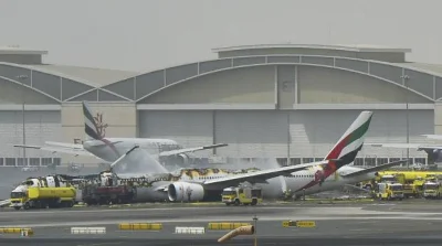 blinxdxb - Wszystkich pasazerow feralnego lotu #Emirates udało się ewakuować w 90 sek...