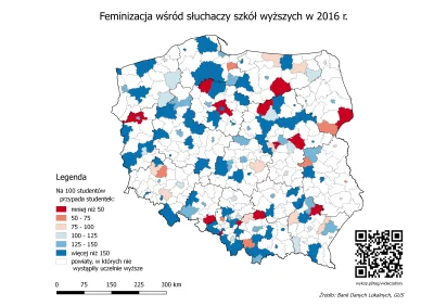 czarnobiaua - Feminizacja wśród słuchaczy szkół wyższych w 2016 r.

Uwaga. Łącznie ...