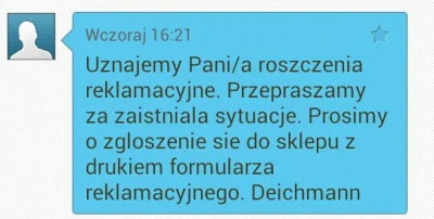 gzem89 - Reklamacja zlozona w sobotę, wczoraj pozytywna odpowiedz. Pieniądze dostałem...