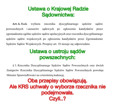 mucher - @Czarodziej101: Ale który rzecznik? Ten, którego (nielegalna) KRS nie wybier...