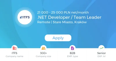 JustJoinIT - Nawet 25K netto na stanowisku .NET Developer / Team Leader (biuro w Krak...