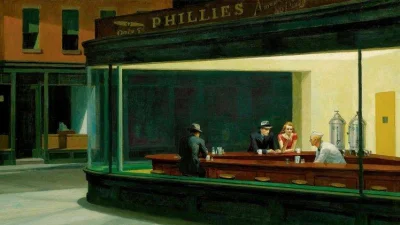 JacksBrokenHeart - Edward Hopper
Nighthawks, olej na płótnie, 84,1 × 152,4 cm 

#m...