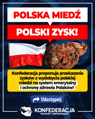 SpokojnyLudzik - Stanowisko KONFEDERACJI:

POLSKA MIEDŹ = POLSKI ZYSK❗

Stan obec...